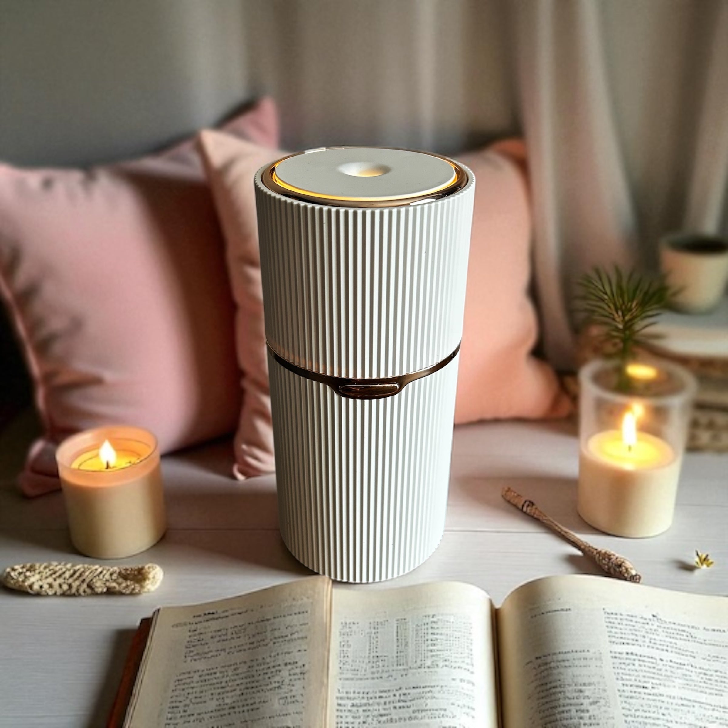 Eloura Rose Rechargeable Aroma Diffuser – Cordless Ultrasonic Diffuser | LED Light